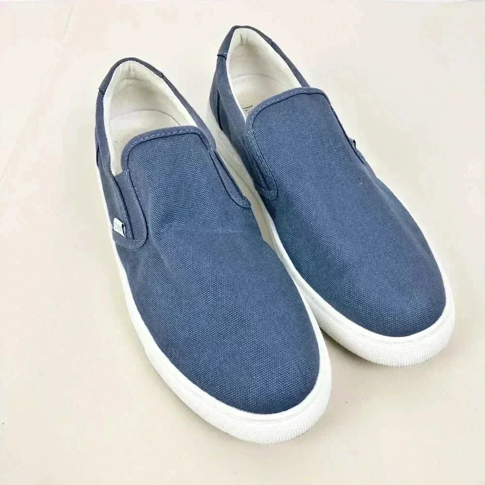 J.‎ Crew Mens Explorer Sneakers 10 Blue Canvas Slip On Low Top Streetwear